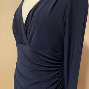 Ralph Lauren navy dress, long sleeve knee length